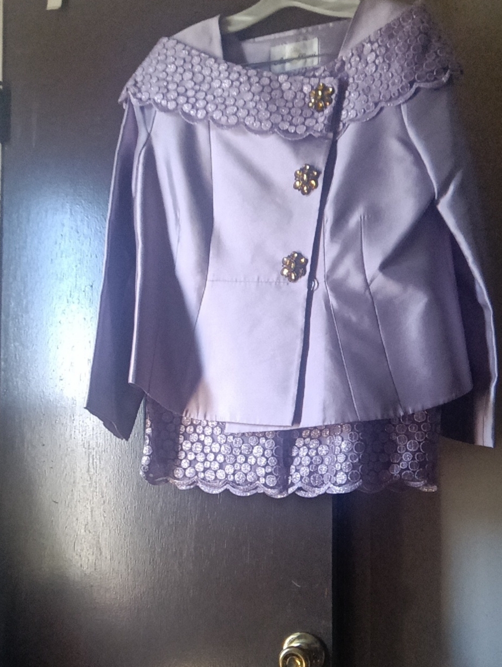 Lavender Scalloped-Trim Women's Blazer